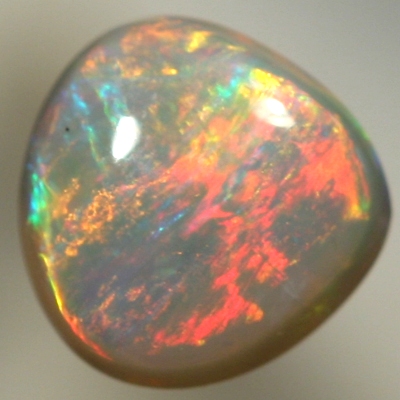 SOLID SEMI BLACK OPAL Double sided with high dome, red Flame pattern. SEE VIDEO
